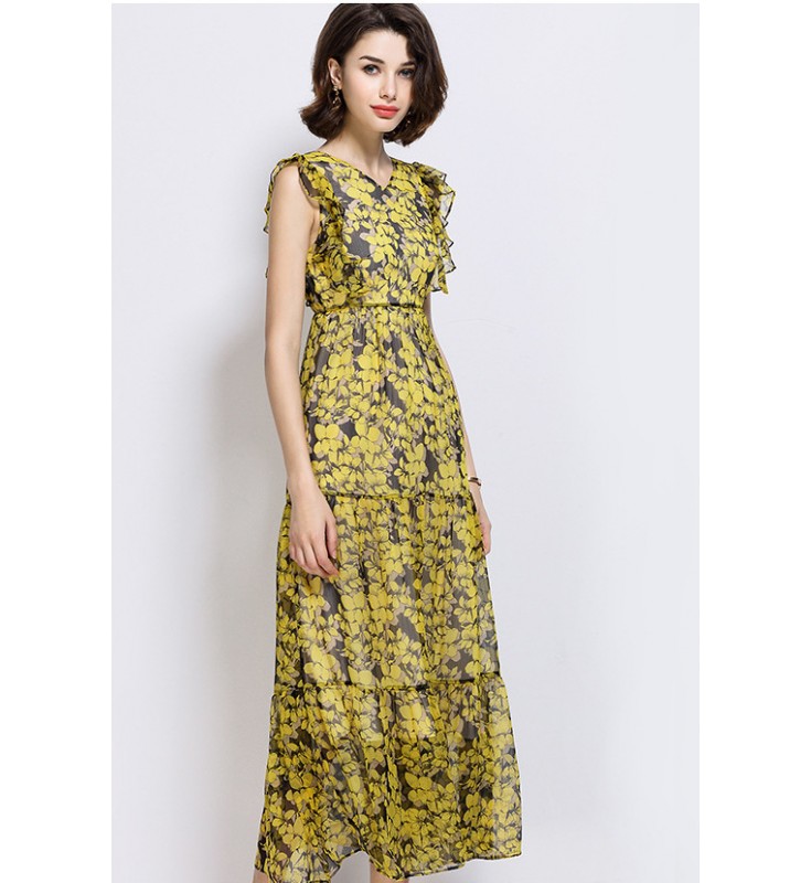 Yellow Floral Maxi Dress